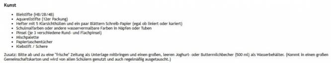 Ben&ouml;tigte Materialien